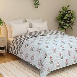 Florida Flyn Reversible AC Comforter Set with King Size Bedsheet and 2 Pillow Covers | 4 Pcs Bedding Set with Bag - Pista Green-image-32