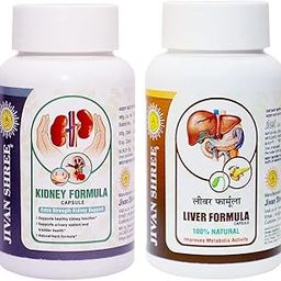 JIVAN SHREE Yog and Ayurved Combo of Kidney Formula and Liver Formula | Plant-Based Herbal Supplement with Milk Thistle, Green Tea, Turmeric | Supports Natural Detox & Wellness – 60 Veg Tablet-0