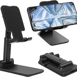 coku Mobile Stand for Desk, Height Adjustable & Foldable Phone Stand Holder for Home, Study, Table & Desktop Compatible with 4 to 10 Inch Smarphones & Tablets Devices (Black)-1
