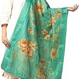 Women's Chanderi Silk Dupatta with Zari Embroidery & Digital Ethnic Motif Print | 2.20 Meter Length | Elegant Jahal Thread Work | Soft & Lightweight-image-12