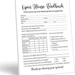 100 Pieces Open House Signs for Real Estate Open House Supplies, Open House Feedback Notepad Sign-in Form For Seller Clients, Realtors, Home Sellers, Agents Brokers Supplies, 6 x 8 Inch-image-39