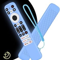Cotbolt Silicone TV Remote Cover Case Compatible with TCL Tv Remote RC802NU1 IFFALCON Smart LED TV Remote Protective Cover with Lanyard [Remote NOT Included] (Blue)-0