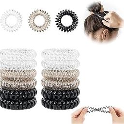 15 Pack Hair Ties for Women, Spiral Hair Ties No Crease No Damage, Elastic Hair Rubber Bands for Women, Rubber Band for Ponytail, Ideal for Daily Use，Hair Scrunchies-image-59