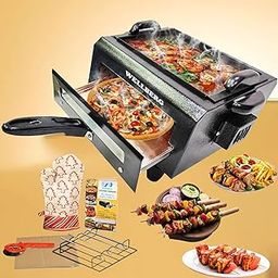 Wellberg 2 in 1 Electric Tandoor & Grill Barbeque 2000 WATT (10 INCH BLACK) for Chicken Tikka, Paneer Tikka, Cake-picture-8