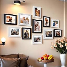 Painting Mantra Art Street Boulevard Photo Frame Set Of 11 Picture Frames For Wall Hanging (8X10-3 Pcs, 6X8-8 Pcs, 10 Inches)-Black And White, Synthetic Wood, Rectangular-18