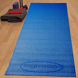 OBSESSIONS Anti-Slip PVC Solid Yoga Mat with Carrying Strap (W)61 X (L)173cm, Blue-image-87