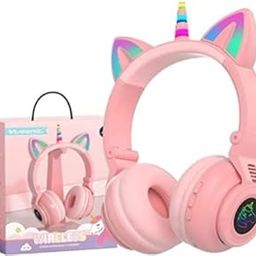 Unicorn Headphone/Unicorn Headphone for Girls/Unicorn Glitter Wireless Headphones/Adjustable Wireless Bluetooth On-Ear Headphones with Built-in HD Mic & TF Card Reader-image-51