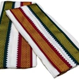 Cotton Men's Angavastram Towel || Pooja Gift for Iyer - Size:52x30 Inch (Pack of 2 Piece)-42