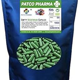 Patco Pharma - Size 00 Green Empty Vegetarian Pill Capsule - Non-GMO and Gluten-free | DIY Powder Filling (Pack of 1000)-16