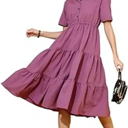 sheetal associates Women's Casual Half Sleeve Crepe Shirt Dress-picture-31