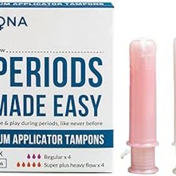 Sirona Fda Approved Mix Flow Tampons With Applicator For Regular And Heavy Flow - 8 Tampons-0