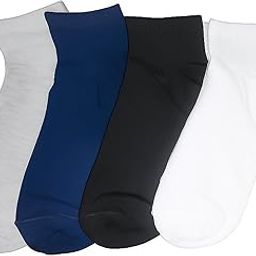 CRYOCUBE Cotton Blend Ankle Socks, Pack of 5, Multi-Color (White, Black, Navy, Grey), Moisture-Wicking, Free Size-39