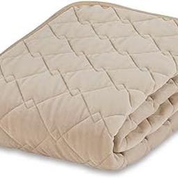 French Bed Pad, Double Size (55.1 x 76.8 inches (140 x 195 cm), Beige, Won't Slip Even Without Rubber, Raku Pita Combed Antibacterial Pad Made with Combed Yarn, Anti-Bacterial and Safe, Beige Color-image-45