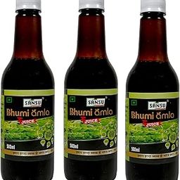 SANSU Bhumi Amla Juice For Healthy Liver Care 100% Natural And PUre Bhumi amla GMP Certified ISO Certified BHUmi Amla Juice 500ml (Pack of 3)-image-61