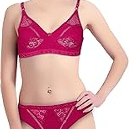 Women's Soft Cotton Bra Panty Set for Women Cotton Stretch Non-Padded Non-Wired Bra Panty Set Best Lingerie Set daily use Bra Panty Set Combo Cotton Net Lingerie Set for Women and Girl's Soft Original Cotton Bra And Bikini Set Every Day Comfort with Multi Color and Wide rang of Size-picture-14