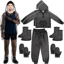 2 Set Large Mesh Mosquito Net Suit Include Net Pants Jackets Socks Mittens with Carry Bag full body Insect proof clothing for adult Fishing Hiking Camping Outdoor Protection Men Women, L/XL,-40