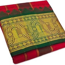 Pure Cotton Colour Dhoties, 7 Inch Border Cotton 4 Meter Dhoti and 2.25 Meter Towel Set-picture-12