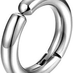 Design Korean Ear Cuffs for Men Clip-on Hoop Earrings Men & Women Round Ear-Studs Non-Piercing(Silver)-image-100