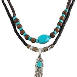 Summer Turquoise Necklace, Men's Trendy Fashion Personality, Ethnic Style, Collarbone Chain, Hip-hop, Niche Men's Accessories-picture-36