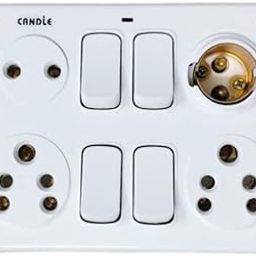 6AMP. Unbreakable 4 Switch 4 Socket/OUTLETS 4+4 with Box with Indicator Switch Scoket Board (Pack of 1pc.)-11