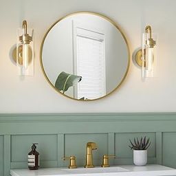 Kohler Essential Round Mirror for Wall | HD Reflection with 100% Silver Coating | Decorative Mirror for Bedroom/Living Room/Bathroom | Brushed Gold Aluminium Frame, 559 mm-10