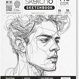 Anupam SketchO Sketch Book A4 Top Spiral Bound Sketchpad Acid Free Paper 140 GSM for Artists, Professional (50 Sheets, 100 Pages)-11