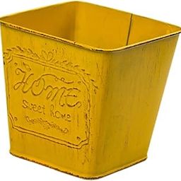 Iron Sculpture Indoor Plants Decorative Flower Pot for Office Desktop Garden Square Yellow| Indoor Plant Pot | Balcony Hanging Basket | Flower Pot-image-18