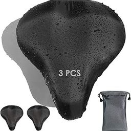 Ubervia 3X PVC Bike Seat Cover, Waterproof Bike Saddle Covers Bicycle Saddle Rain Dust Cover with Transport Bag Black-image-54