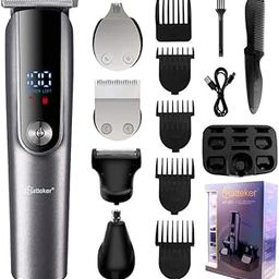 HATTEKER HT-621 12-in-1 Professional grooming kit trimmer set with 5 heads Hair Trimmer Beard Trimmer Ear & Nose Trimmer Head Shaver, Sideburn trimmer Full Body Grooming Kit LED Display 2-Yr Warranty-image-46