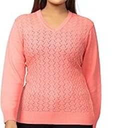 Stylish Vneck Sweater | Women's Pullover Sweater | Self Design | Casual Acrylic | Sweater for Ladies | Cardigans Sweater-image-19