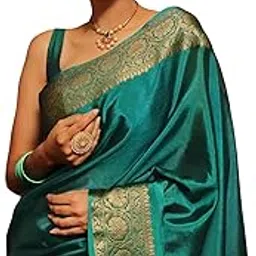 siril Women's Banarasi Silk Saree | Kanjivaram Silk Saree With Unstitched Blouse Piece-picture-24