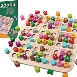 Toyshine Wooden Sudoku Game Board Game Puzzles Math Brain Teaser Train Logical Thinking AbilityToys Educational Desktop Game for Kids-12