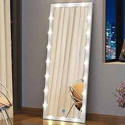 kaevion Rectangular Full Length Mirror 4.4 Feet with Lights, Full Body Vanity Mirror, LED Lighted Full-Length Mirror, Large Floor Mirror with Lights, Wall-Mounted and Standing for Bedroom-image-17