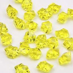Firstly Traders 100g Acrylic Diamonds Faux Crystals for Home Decor Vase Fillers Acrylic Ice Rock Cubes Gems for Arts and Crafts, Vase Fillers Decoration Stones, Shiny Pebbles(Yellow)-image-64