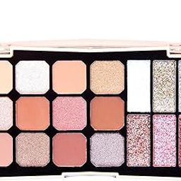 S.F.R. COLOR ultra pigmented pressed powder 12 color nude matte sparkle metallic finish with 6 color glitter eyeshadow-19
