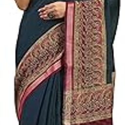 Teal Printed Cotton Blend Saree for Women-16
