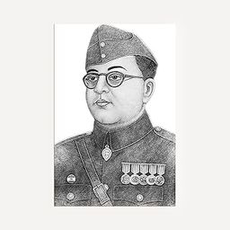 Netaji Subhas Chandra Bose – The Forgotten Hero 12 * 8 inch MDF Board for living room and office decor with double side gumming tape on backside-image-13