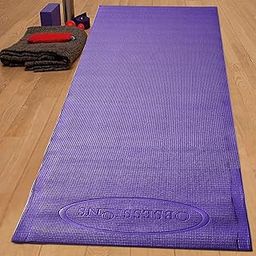 OBSESSIONS Anti-Slip PVC Solid Yoga Mat with Carrying Strap (L)173 X (W)61cm, Purple-image-22