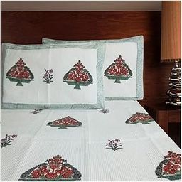 Levivanta 100% Cotton Block Print Quilted Bed Cover-image-16