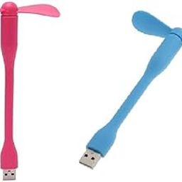ZAUKY Portable USB Mini Fan, 8.5 cm Blade, 14 cm Length, Multicolour, Pack of 2-4
