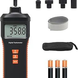 CMTOOL RPM Meter Digital Tachometer, 9.0-99999 RPM Gauge Kit, Handheld Contact and Non Contact Tachometer, High Precision-2