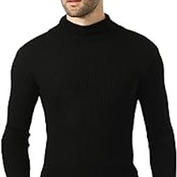 Men Super Warm Wool Solid Full Sleeve High Neck Pullover Skivvy for Winter (Pack of 1) Black-image-69