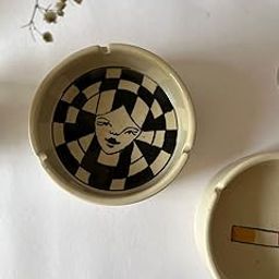 Craftribal Ceramic Handpainted Ceramic Ashtray, 5.5 Inch, (White)-image-11