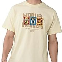 Marvel: Avengers Men and Boys Short Sleeves Round Neck Off White Graphic Printed Regular Fit Cotton T-Shirts-image-2