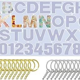 Resin Art kit for Beginners Moulds epoxy Liquid Supplies Set pigments (Alphabet Moulds + Key Chains)-image-34