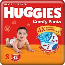 Huggies Comfy Pants Baby Diaper, Small (S) Size (4-8 Kgs), Pack of 42-image-83