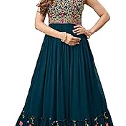 Women's Georgette Traditional Maxi Codding Sequence Long Gown Western Dress for Women-picture-31