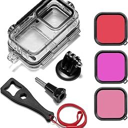 60m Housing Diving Protective for Shell Underwater for Case with 3X Lens Adapter & Screw for Act-picture-19
