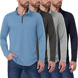 Men's Long Sleeve Sun shirts for Men Quick Dry 1/4 Zip Pullover Men UPF50+ Active Rash Guard T-Shirts-image-62