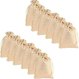 Kuber Industries Potli | Zari Wedding Potli | Drawstring Closure Potli | Wallet Potli | Christmas Gift Potli | Baby Shower Potli | Traditional Shagun Potli | 5x7 Inch | Small | Pack of 12 | Golden-42